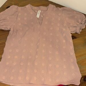 Women's Pink Puff Sleeve Top
